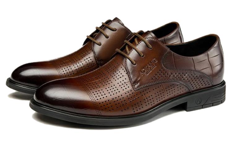 Aokang Round Toe Lace-Up Dress Shoe 'Brown' 圖 4