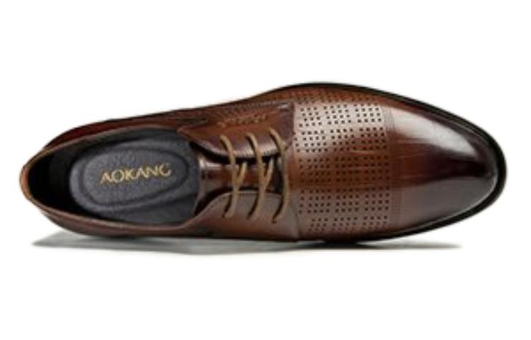 Aokang Round Toe Lace-Up Dress Shoe 'Brown' 圖 5