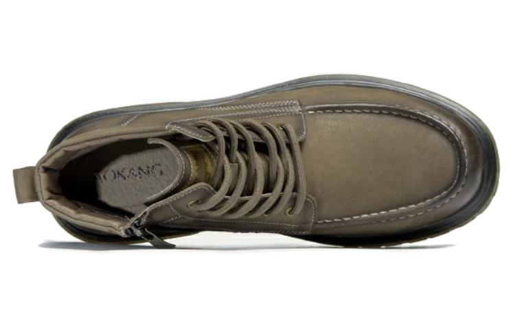 Purchase AOKANGラウンドトゥ・レースアップ・マーティンブーツ（ブラウンレザー） 1223913008