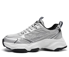 AOKANG Silver Metallic Dad Shoes - Lightweight, Comfy, Non-slip Sports Sneakers. 111540488 AOKANG Silver Metallic Dad Shoes - Lightweight, Comfy, Non-slip Sports Sneakers. 111540488