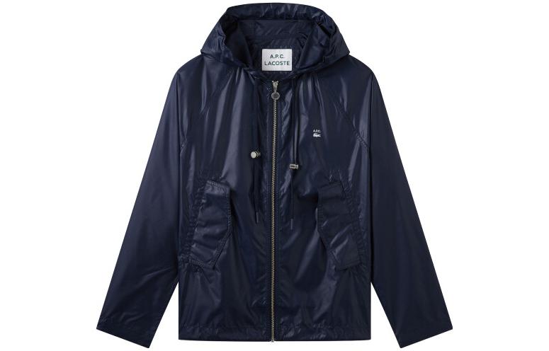 APC BAPE Letter Print Hoodie Jacket Unisex Navy Blue PSAGPM30177-IAJ