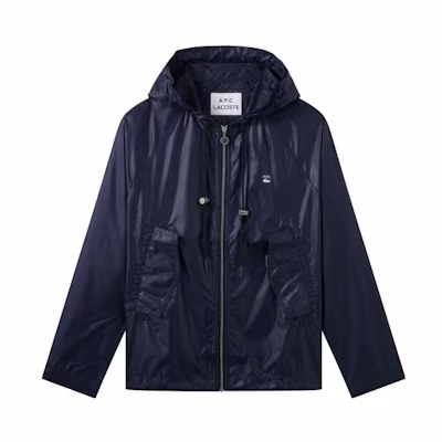 APC BAPE Letter Print Hoodie Jacket Unisex Navy Blue PSAGPM30177-IAJ