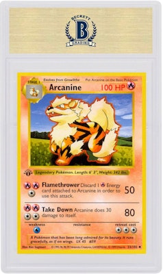 Arcanine 1999 Pokemon TCG Base Set 1st Edition #23/102 Order Arcanine 1999 Pokemon TCG Base Set 1st Edition #23/102