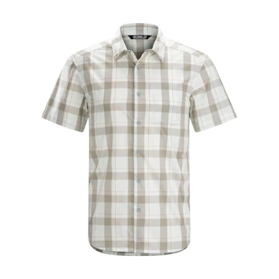 Arcteryx White Colorblock Plaid Short Sleeve Button-Up Shirt 17217