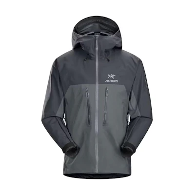 Arcteryx Alpha AR Jacket Gray Colorblock Logo Hooded Zip Jacket - Casual X000004811