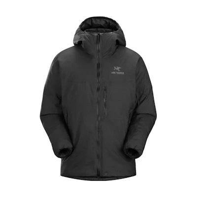 Arcteryx Alpha Lightweight Hooded Down Jacket - Solid Color Long Sleeve 29699