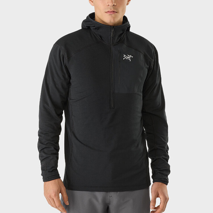 Shop 始祖鸟 Arc''teryx DELTA 标志半拉链抓绒连帽衫夹克 29664