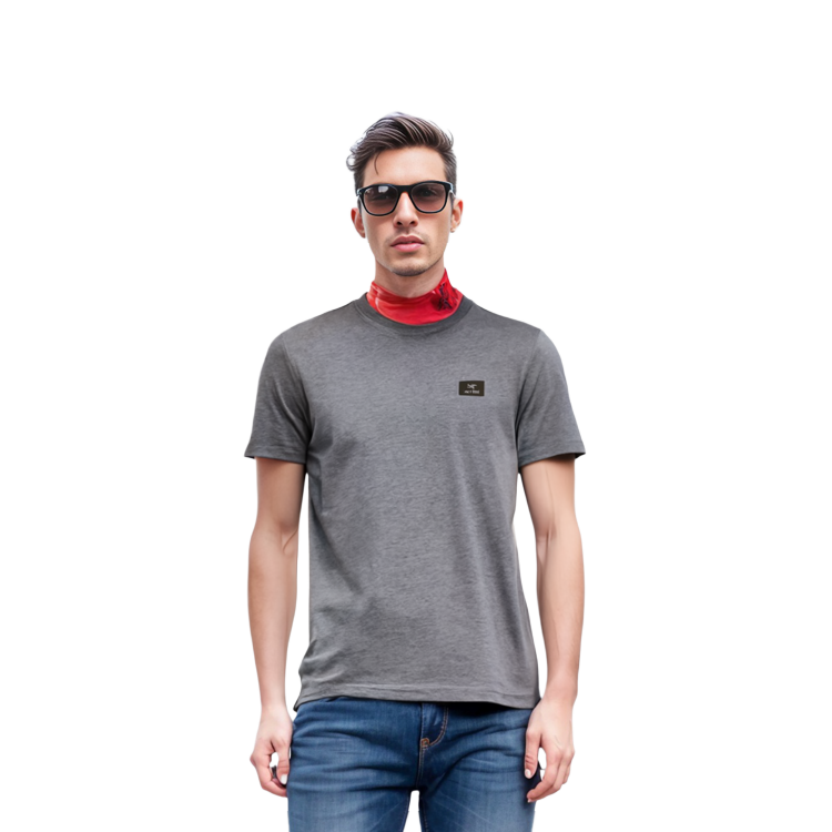 Shop Arcteryx Arc'teryx Emblem Casual Sports Crew Neck T-Shirt Plain Patch Design 28857