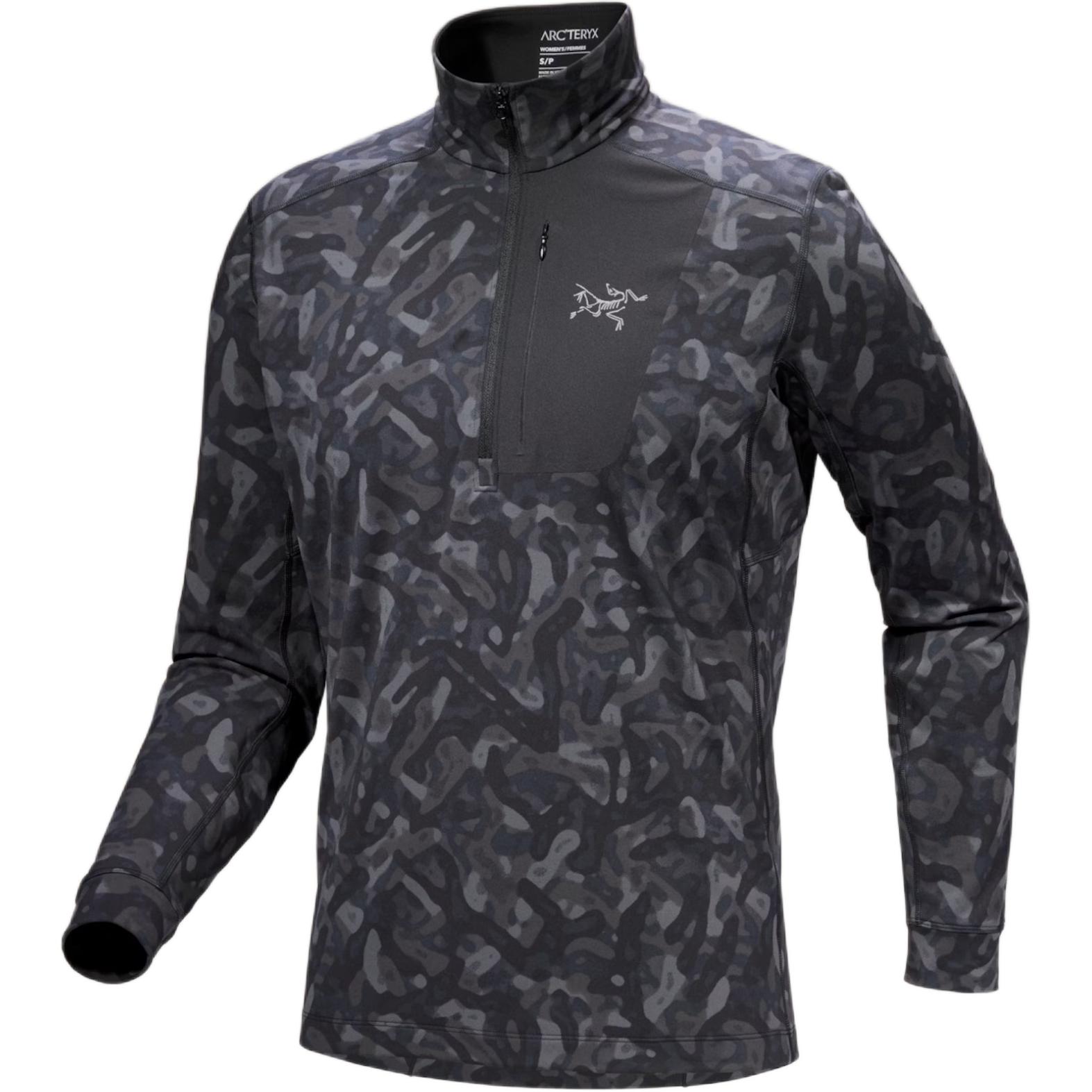 Arcteryx Arc'teryx RHO FW24 LT Zip Neck  Grottoflage Camo Thermal Long Sleeve Jacket Black X000009319