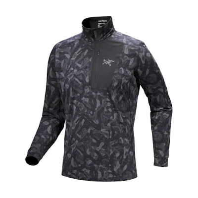 Arcteryx Arc'teryx RHO FW24 LT Zip Neck Grottoflage Camo Thermal Long Sleeve Jacket Black X000009319