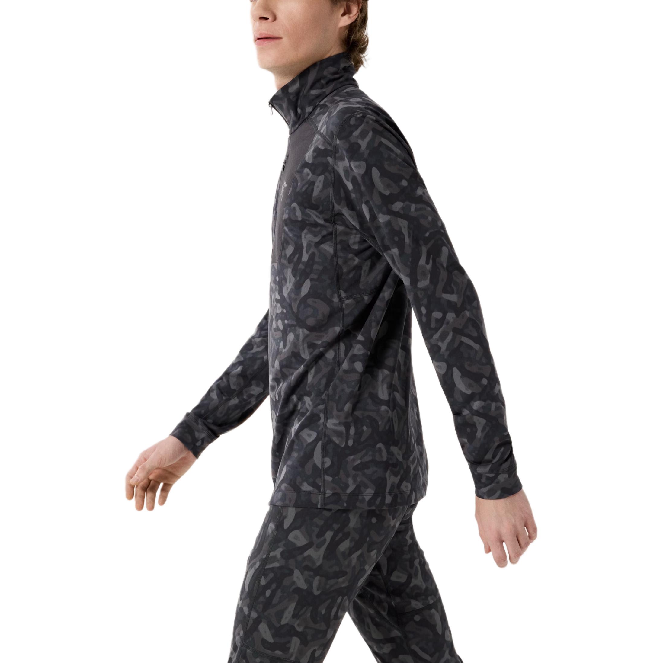 Details for Arcteryx Arc'teryx RHO FW24 LT Zip Neck  Grottoflage Camo Thermal Long Sleeve Jacket Black X000009319