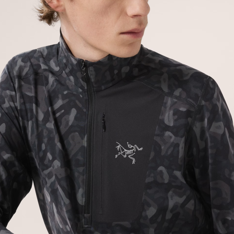 Sizing Arcteryx Arc'teryx RHO FW24 LT Zip Neck  Grottoflage Camo Thermal Long Sleeve Jacket Black X000009319