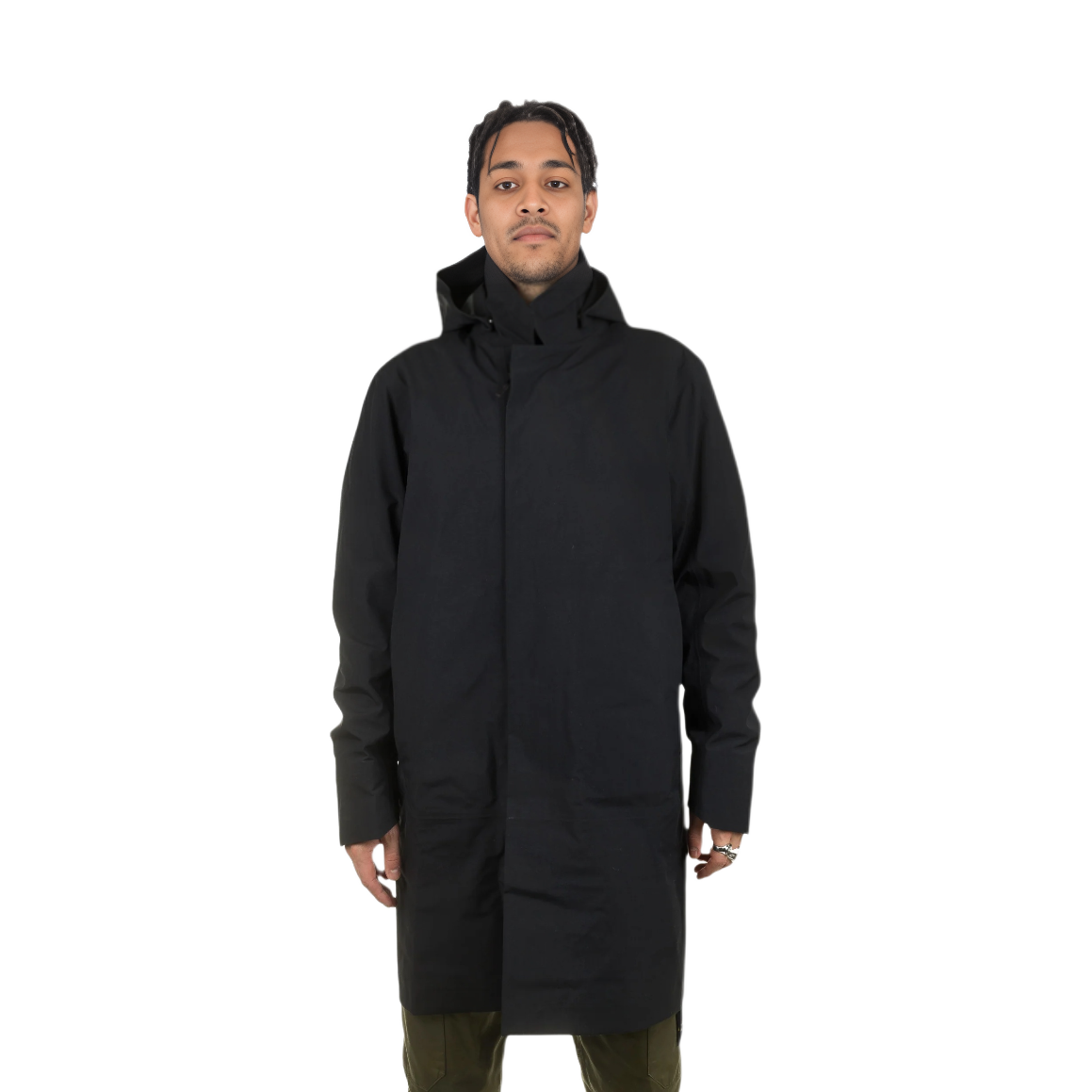 Lookbook Arcteryx Arc'teryx Solano Galvanic Down Coat  Black Hooded Jacket with Large Pockets 18181