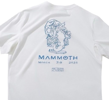 Arcteryx Arc'teryx x Mammoth Academy SS25 California Exclusive Logo White Tee . x000010653 Shop Arcteryx Arc'teryx x Mammoth Academy SS25 California Exclusive Logo White Tee . x000010653