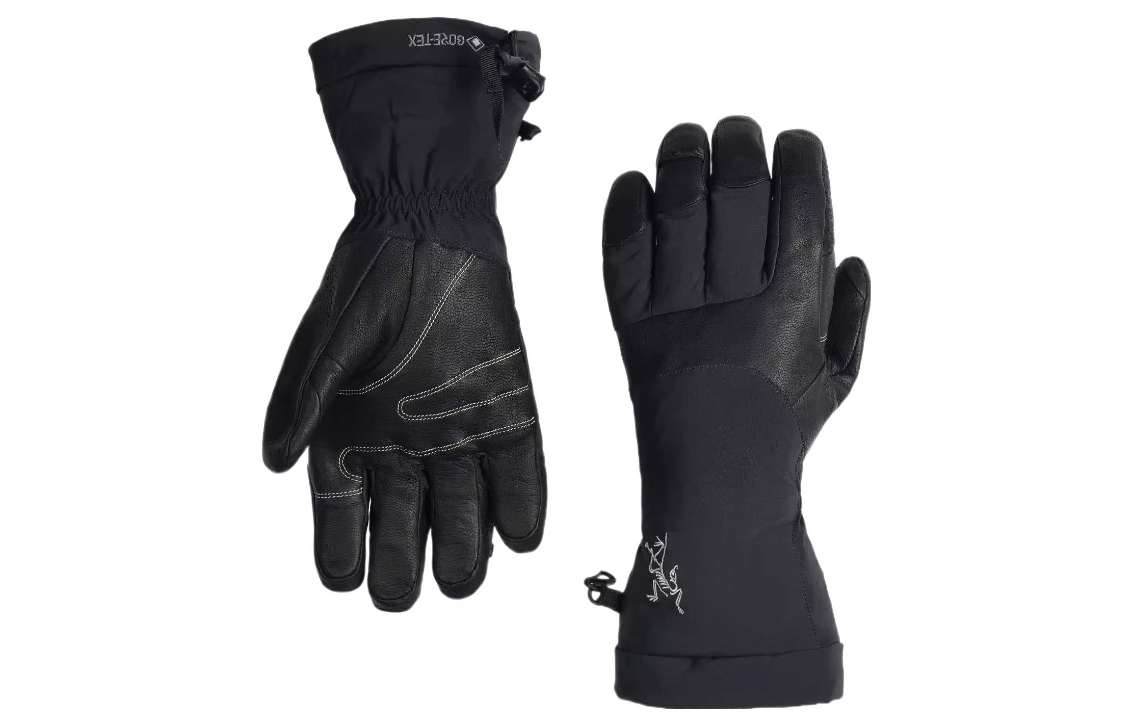 Lookbook Arcteryx Fission SV Black Insulated Polyester Gloves Unisex Couple Style. X000006638