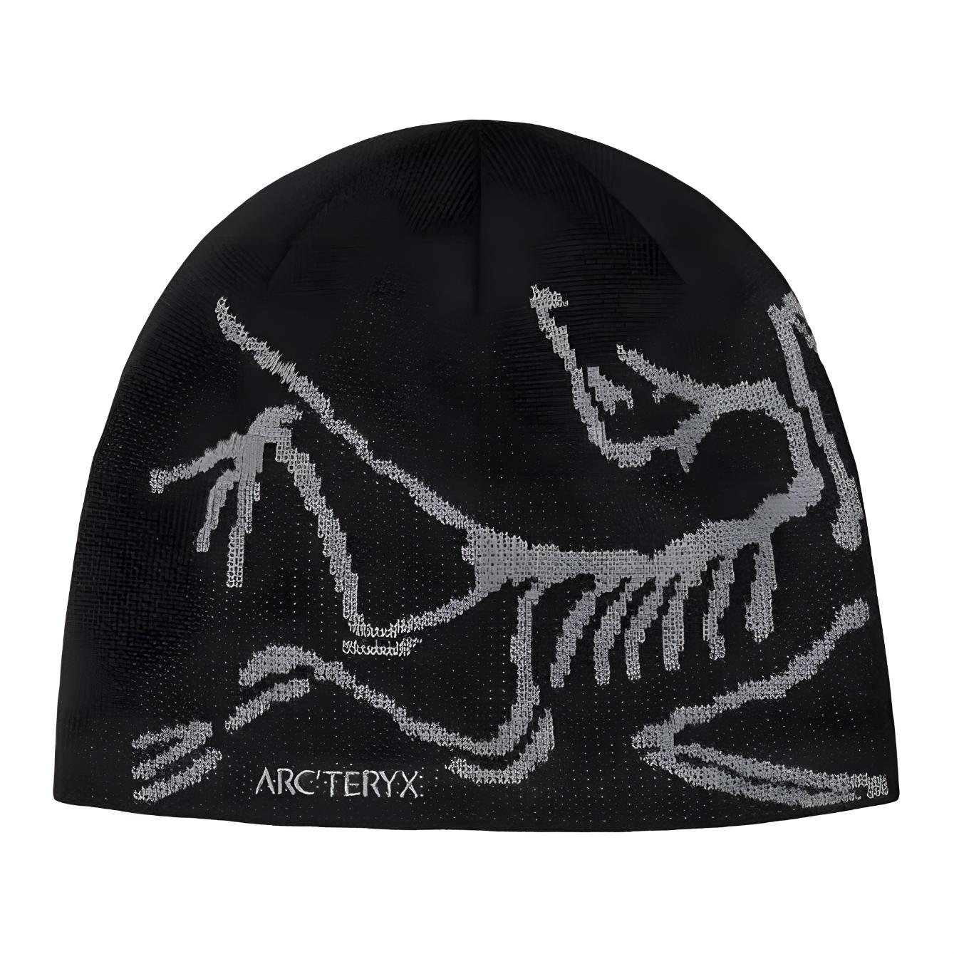 Arcteryx Logo Print Beanie - Unisex Couples Hat in Black and Grey. X000006756019