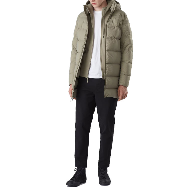 Lookbook Arcteryx Revet Solid Color Mid-Length Hooded Down Parka 28108