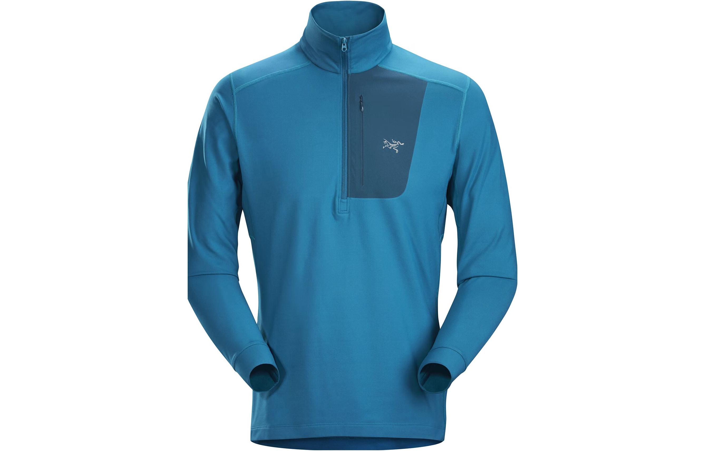 Sizing Arcteryx RHO LT Zip Fleece Pullover con Logo y Diseño de Bolsillo. 27589
