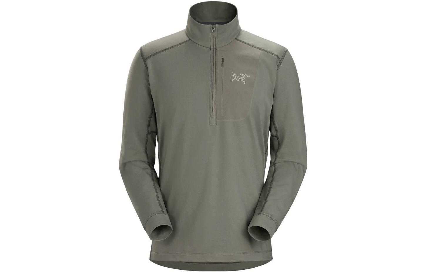 Cheap Arcteryx RHO LT Zip Fleece Pullover con Logo y Diseño de Bolsillo. 27589