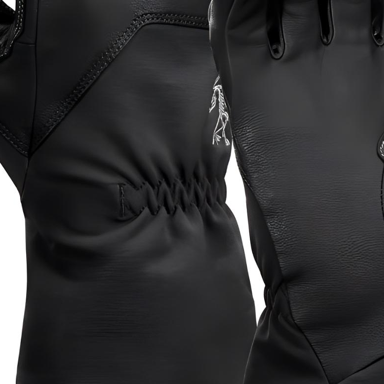 Shop Sarung Tangan Kulit Kambing Uniseks Arcteryx Berpola - Hitam X000006504