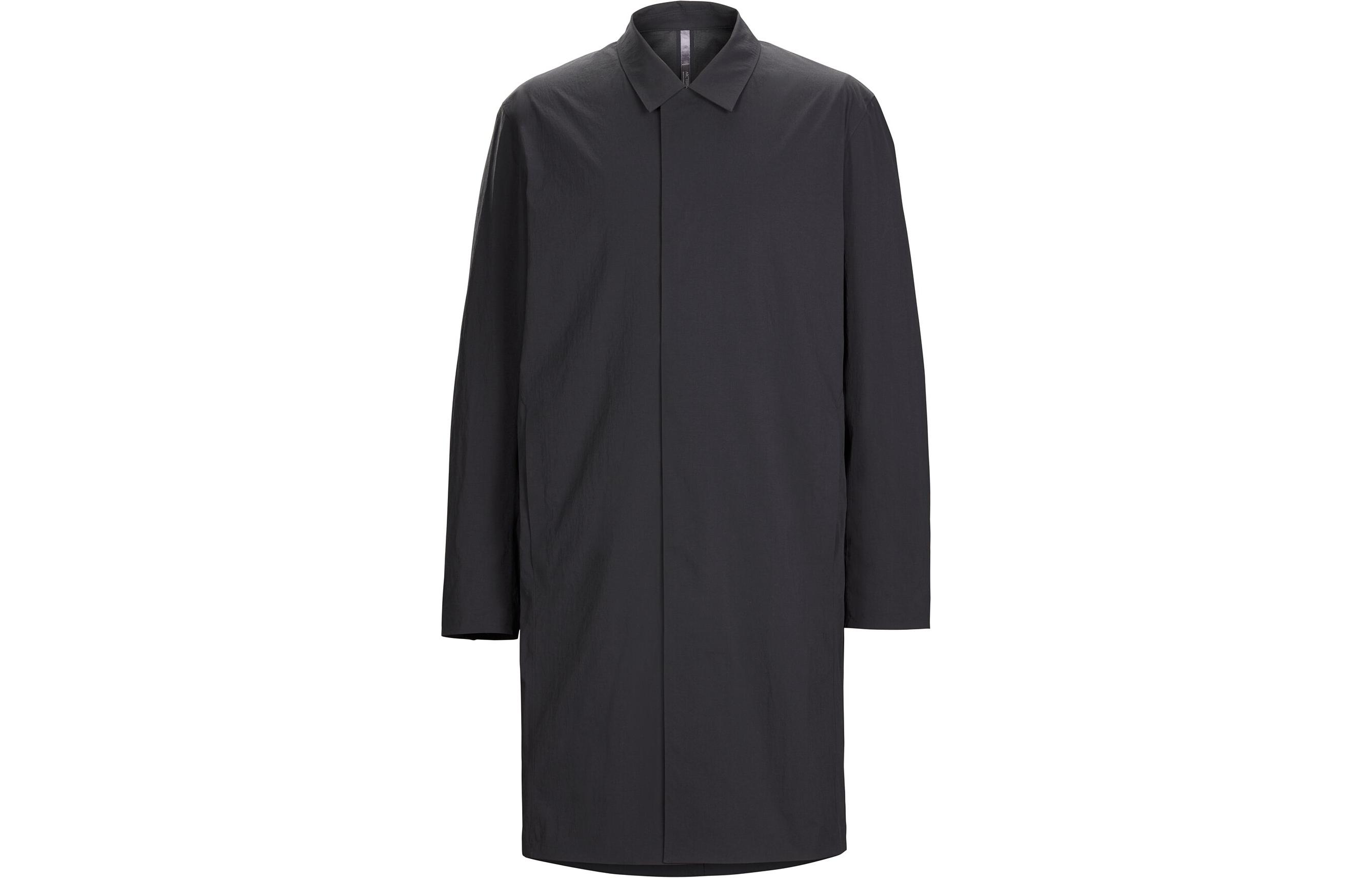 Arcteryx Veilance Incenter Coat  Black Mid-Length Trench Coat SS24. X000007721