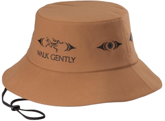 Arcteryx Walk Gently Series Letter Decor Bucket Hat Unisex Khaki Polyester. X000007818 Lookbook Arcteryx Walk Gently Series Letter Decor Bucket Hat Unisex Khaki Polyester. X000007818