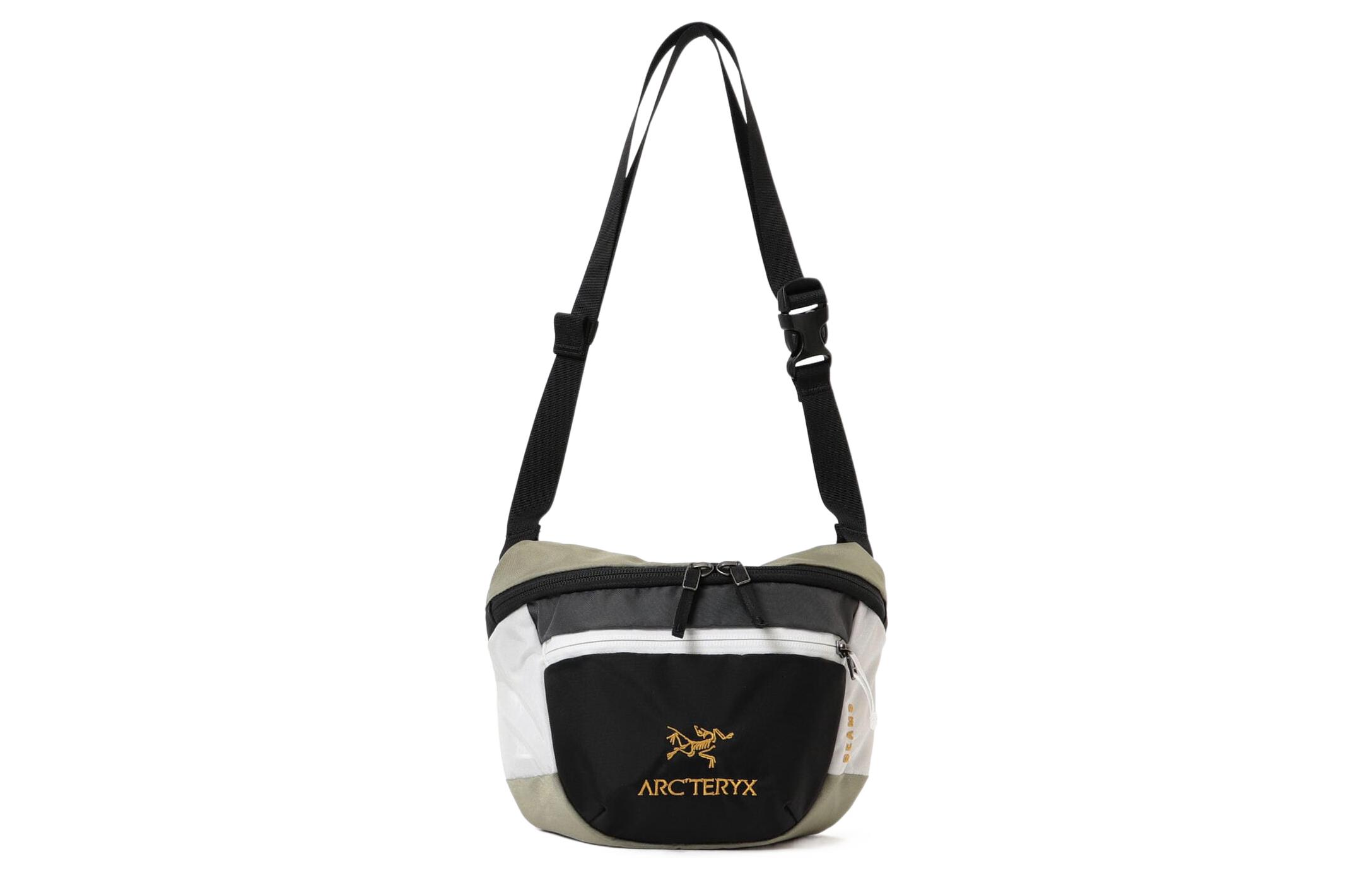 Arcteryx x BEAMS Black Grey Logo Zipper Polyester Crossbody Shoulder Bag 11-61-2768-729