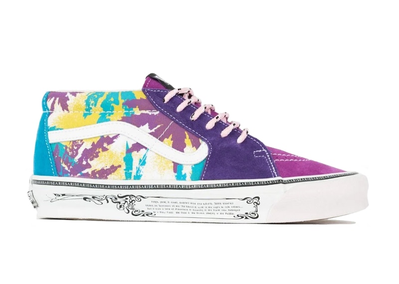 Aries x Vans Vault UA OG Sk8-Mid LX &#x27;Weed Leaf Purple Yellow&#x27; VN0A4BVC9X21
