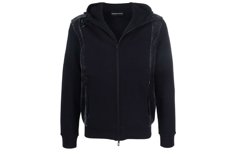 Armani/Emporio Armani FW21 Contrast Panel Zip Hoodie Navy Blue () 6K1MF7-1JHSZ-0920