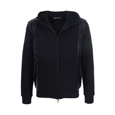 Armani/Emporio Armani FW21 Contrast Panel Zip Hoodie Navy Blue () 6K1MF7-1JHSZ-0920