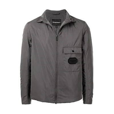 Armani/Emporio Armani FW21 Patch Zip Shirt Jacket Men’s Gray 6K1C61-1NTVZ-0633