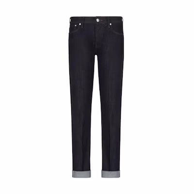Armani/EMPORIO ARMANI FW22 Slim Straight Mid-Rise Navy Denim Jeans. 6L1J75-1DJMZ-0941