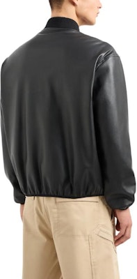 ARMANI EXCHANGE Black Cotton Bomber Jacket with Logo, SS24 Collection. 3DZB05-ZE1CZ-1200 Shop ARMANI EXCHANGE Black Cotton Bomber Jacket with Logo, SS24 Collection. 3DZB05-ZE1CZ-1200