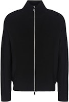 Armani Exchange Black Full-Zip Ribbed Knit Cardigan FW24 6DZE6G-ZM5BZ-1200 Armani Exchange Black Full-Zip Ribbed Knit Cardigan FW24 6DZE6G-ZM5BZ-1200