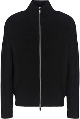 Armani Exchange Black Full-Zip Ribbed Knit Cardigan FW24 6DZE6G-ZM5BZ-1200 Buy Armani Exchange Black Full-Zip Ribbed Knit Cardigan FW24 6DZE6G-ZM5BZ-1200