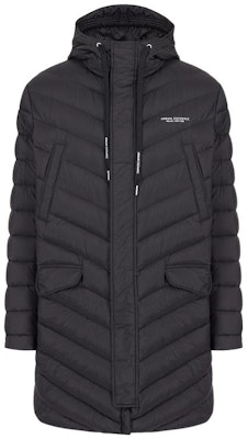 ARMANI EXCHANGE 黑色 FW22 連帽拉鍊外套 中長款 固色款式. 8NZL20-ZNW3Z-1200 Order ARMANI EXCHANGE 黑色 FW22 連帽拉鍊外套 中長款 固色款式. 8NZL20-ZNW3Z-1200