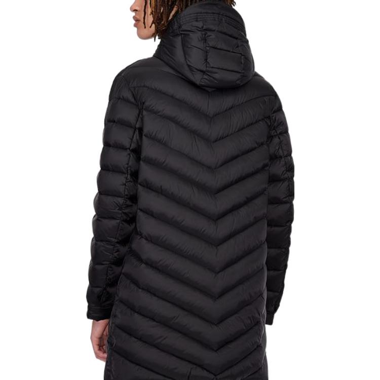 Shop ARMANI EXCHANGE 黑色 FW22 連帽拉鍊外套 中長款 固色款式. 8NZL20-ZNW3Z-1200