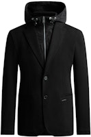 Armani Exchange Black Hooded Warm Lined Single-Breasted Blazer Jacket 6LZGHE-ZJXGZ-1200 Armani Exchange Black Hooded Warm Lined Single-Breasted Blazer Jacket 6LZGHE-ZJXGZ-1200