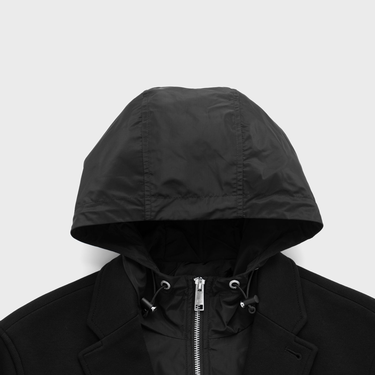 Purchase 아르마니 익스체인지 블랙 후드 따뜻한 안감 싱글브레스트 블레이저 재킷 6LZGHE-ZJXGZ-1200