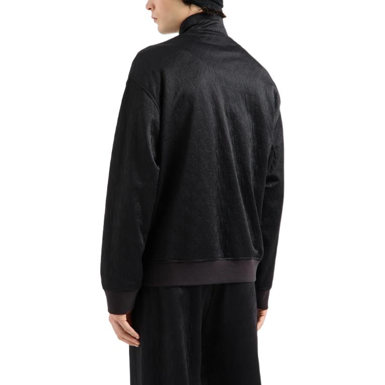 Purchase ARMANI EXCHANGE  Black Jacquard Mock Neck Zip-Up Sweatshirt FW24. 6DZMLA-ZJNMZ-1200