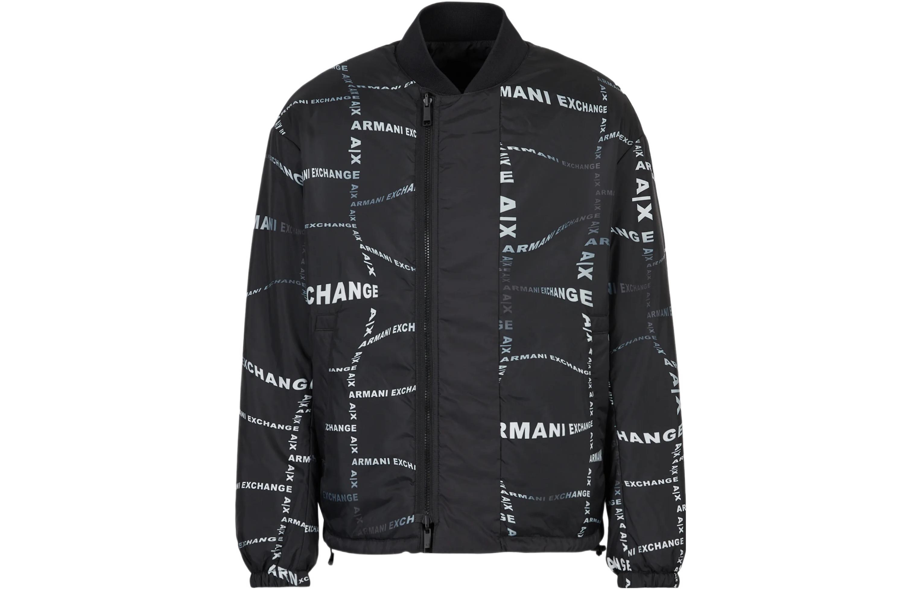 Armani Exchange  Black Letter Stripe Print Jacket 3RZB04-ZNKRZ-152AG