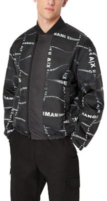 아르마니 익스체인지 블랙 레터 스트라이프 프린트 자켓 3RZB04-ZNKRZ-152AG Lookbook 아르마니 익스체인지 블랙 레터 스트라이프 프린트 자켓 3RZB04-ZNKRZ-152AG