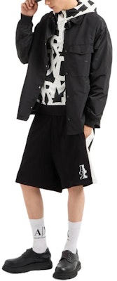 阿玛尼AX 黑色logo印花半拉链连帽衫 FW24. 6DZMLB-ZJ4XZ-52AN Shop 阿玛尼AX 黑色logo印花半拉链连帽衫 FW24. 6DZMLB-ZJ4XZ-52AN