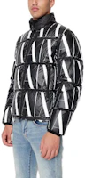 Shop Armani Exchange 黑色印Logo拉鍊立領羽絨外套 8NZBP8ZNULZ122AR