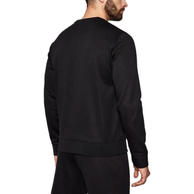 Shop 阿玛尼AX黑色宽松字母印花圆领卫衣 8NZM87-Z9N1Z-1200