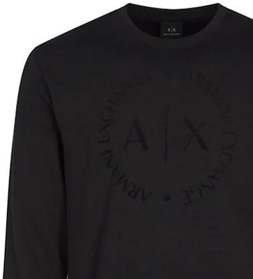 阿玛尼AX黑色宽松字母印花圆领卫衣 8NZM87-Z9N1Z-1200 Details for 阿玛尼AX黑色宽松字母印花圆领卫衣 8NZM87-Z9N1Z-1200