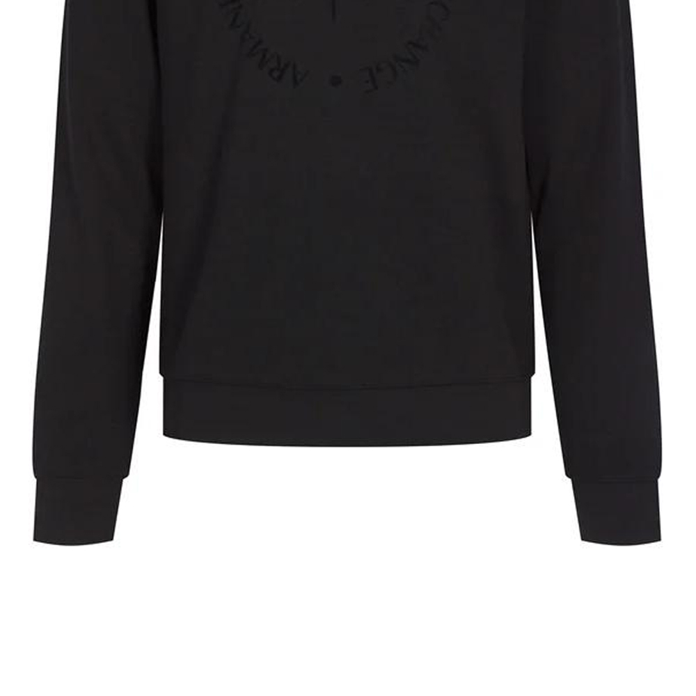 Sizing 阿玛尼AX黑色宽松字母印花圆领卫衣 8NZM87-Z9N1Z-1200