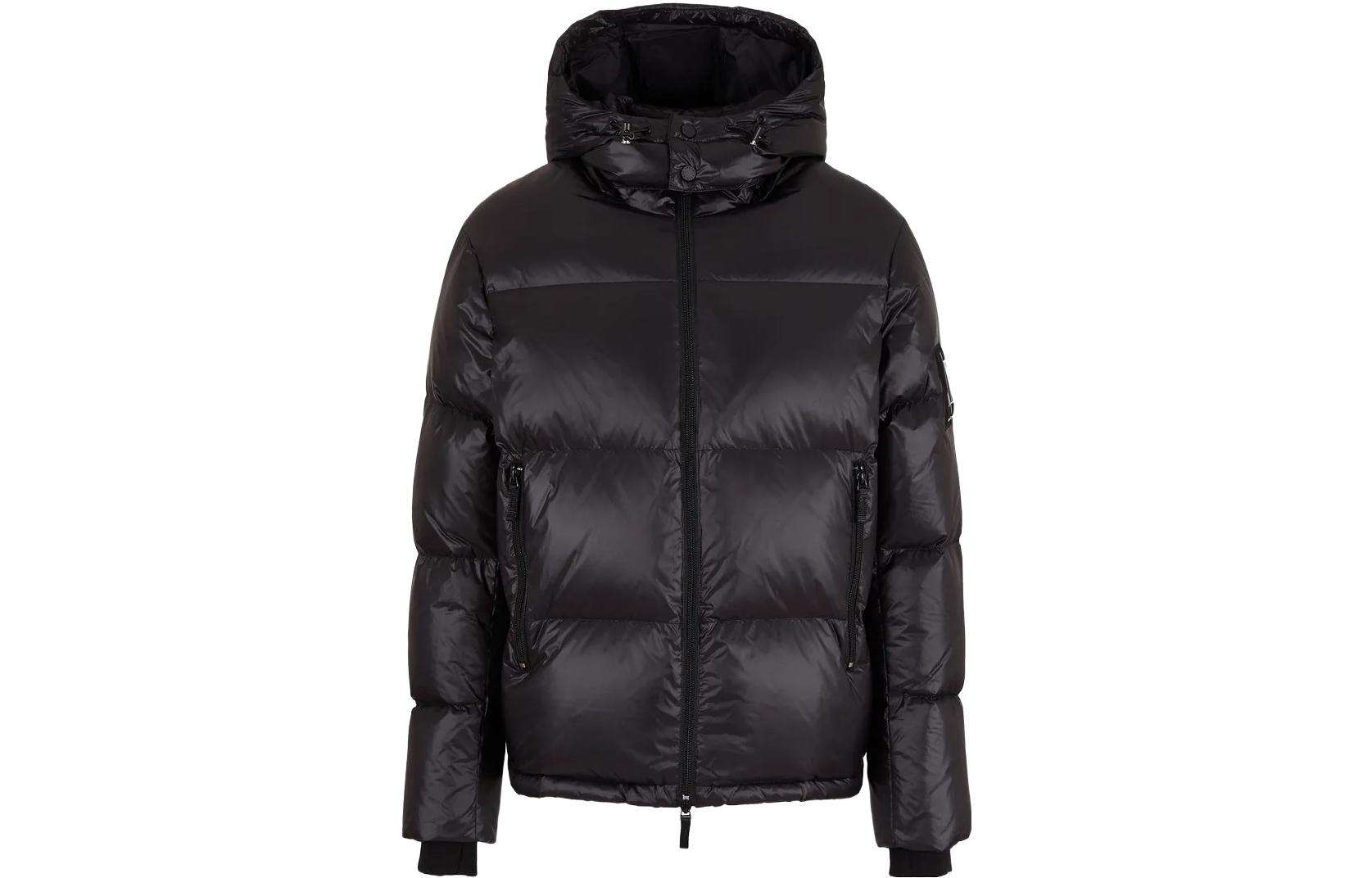 Order 알마니 익스체인지 블랙 후드 긴팔 다운 집업 자켓 8NZB70-ZNYNZ-11200