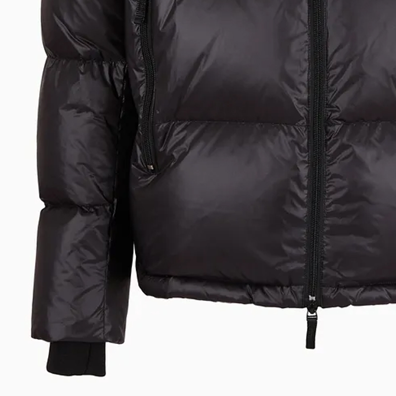 Purchase 알마니 익스체인지 블랙 후드 긴팔 다운 집업 자켓 8NZB70-ZNYNZ-11200