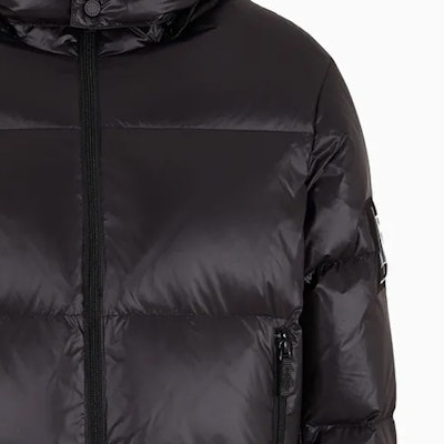 알마니 익스체인지 블랙 후드 긴팔 다운 집업 자켓 8NZB70-ZNYNZ-11200 Details for 알마니 익스체인지 블랙 후드 긴팔 다운 집업 자켓 8NZB70-ZNYNZ-11200